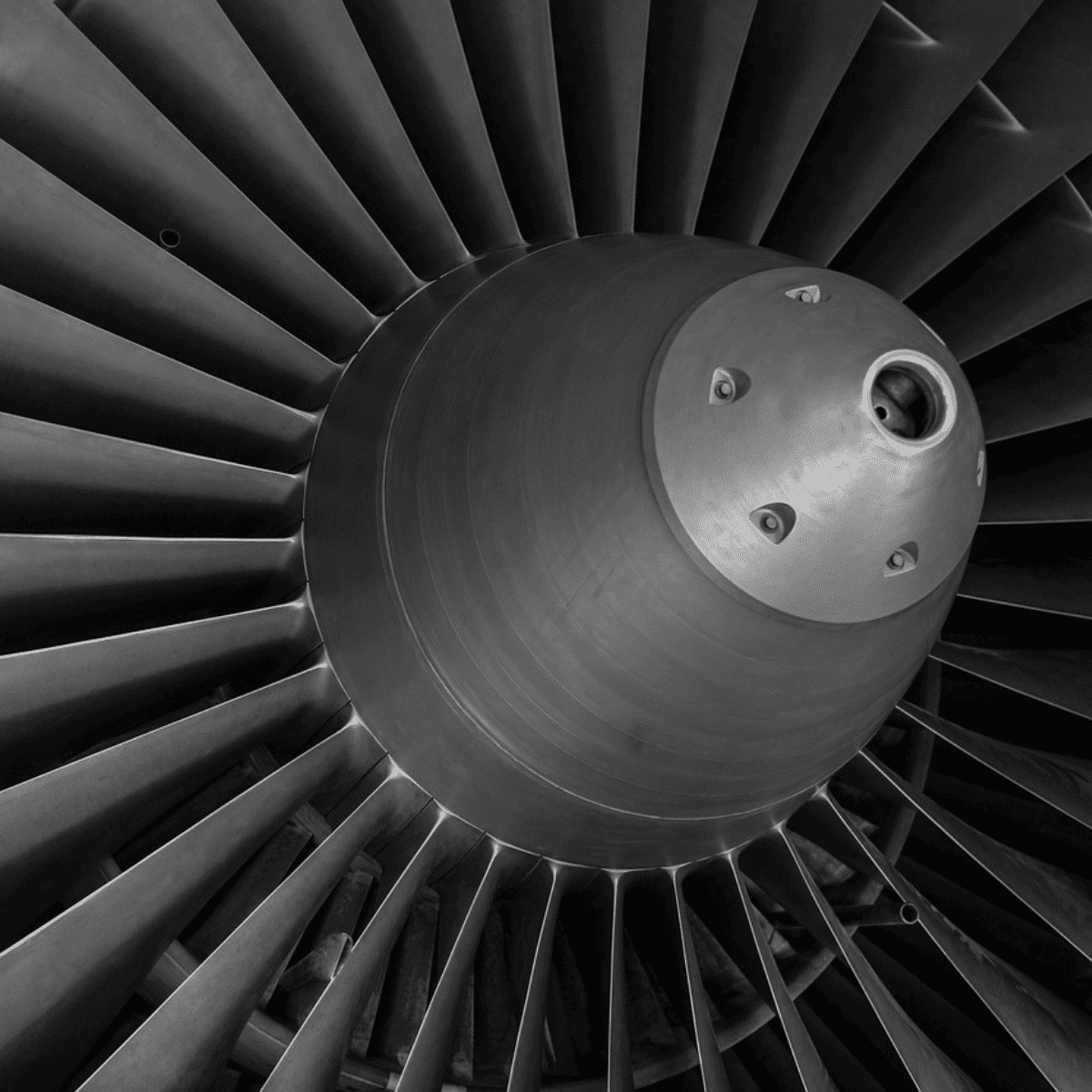 Zoom de un motor de turbina de gas