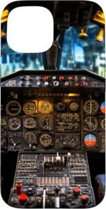 Funda de móvil para pilotos, inspirada en la cabina de vuelo.