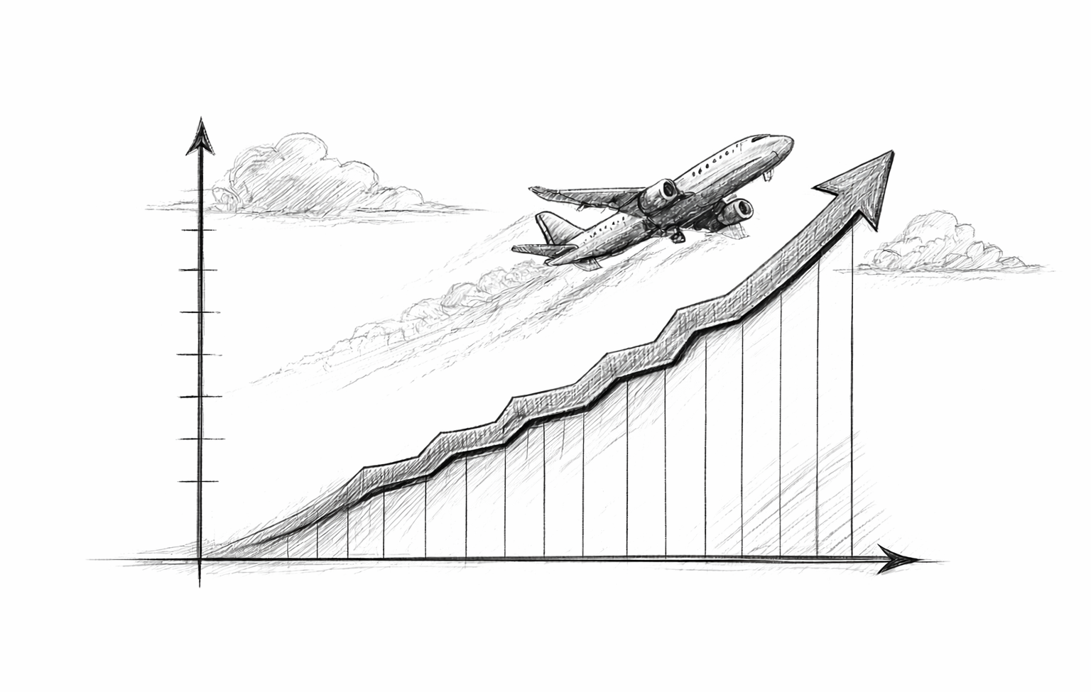 Gráfica ilustrativa del crecimiento del sector aeronáutico